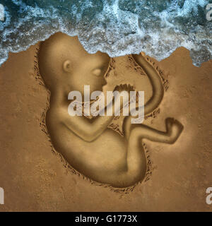 Fausse couche ou perte de bébé comme un avortement spontané ou la mort d'un enfant à naître en tant que concept médical pour la perte d'une grossesse comme un Banque D'Images