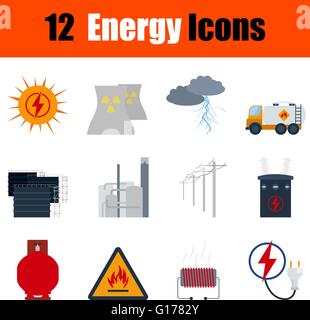 L'énergie design plat Icon Set en couleurs de l'interface utilisateur. Vector illustration. Illustration de Vecteur