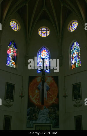 Vitraux de la cathédrale Santa Maria en Castellon de la Plana, Espagne Banque D'Images