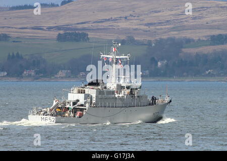 FS Céphée (M652), un Centaure-classe (tripartite) démineur de la marine française, part pour l'exercice Joint Warrior 16-1. Banque D'Images