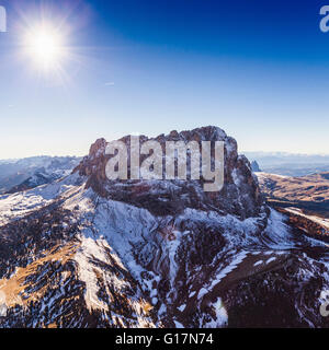 Pic de Montagne, Dolomites, Italie prises à partir d'hélicoptères de Banque D'Images