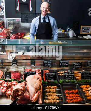 Portrait de Butcher, debout derrière la lutte contre Banque D'Images