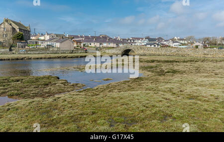 Le Village et l'estuaire à Aberffraw, Anglesey Banque D'Images