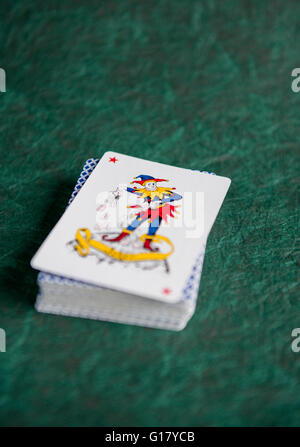 Joker Sur le dessus d'un jeu de cartes Banque D'Images