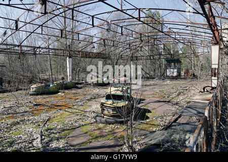 Dodgems à Pripyat Amusement Park Banque D'Images