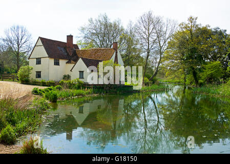 La maison de Willy Lott à Suffolk, Angleterre, Flatford UK Banque D'Images