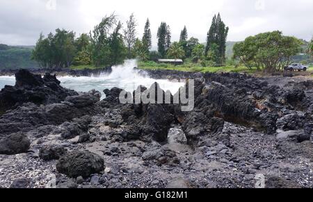 Keanae, sur la Côte-Nord une île volcanique de Maui Banque D'Images