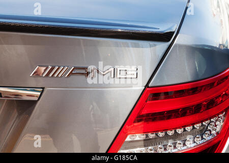 Close up de l'arrière d'une Mercedes avec l'AMG logo, Espagne Banque D'Images