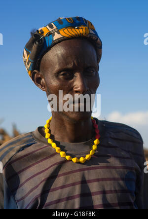 Au cours de l'homme cérémonie Dassanech dimi pour célébrer la circoncision des adolescents, la vallée de l'Omo, Ethiopie, Omorate Banque D'Images