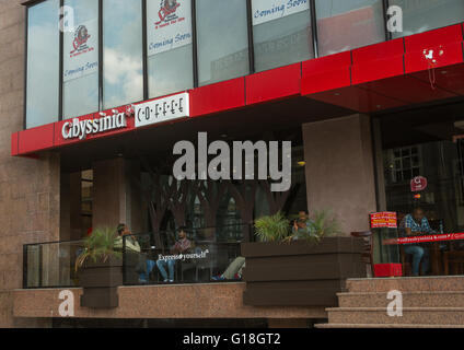 L'Abyssinie café dans un centre commercial, Addis Abeba, Addis Abeba, Ethiopie Banque D'Images