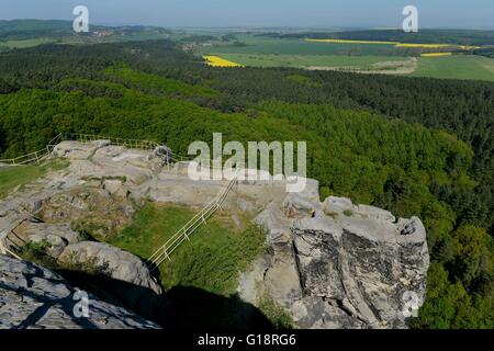 Château Regenstein (allemand : Burg Regenstein), une destination touristique populaire, est un château en ruine qui est situé à trois kilomètres au nord de Blankenburg, Allemagne, 10. Mai 2016. Photo : Frank May | conditions dans le monde entier Banque D'Images