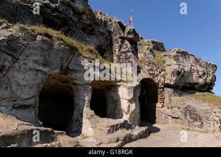 Château Regenstein (allemand : Burg Regenstein), une destination touristique populaire, est un château en ruine qui est situé à trois kilomètres au nord de Blankenburg, Allemagne, 10. Mai 2016. Photo : Frank May | conditions dans le monde entier Banque D'Images