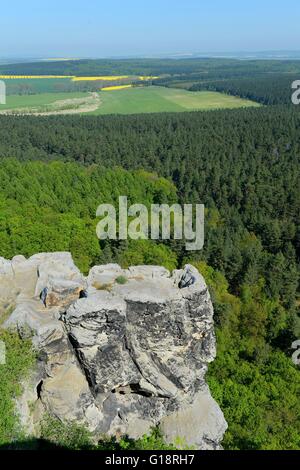 Château Regenstein (allemand : Burg Regenstein), une destination touristique populaire, est un château en ruine qui est situé à trois kilomètres au nord de Blankenburg, Allemagne, 10. Mai 2016. Photo : Frank May | conditions dans le monde entier Banque D'Images