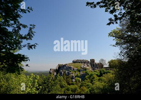 Château Regenstein (allemand : Burg Regenstein), une destination touristique populaire, est un château en ruine qui est situé à trois kilomètres au nord de Blankenburg, Allemagne, 10. Mai 2016. Photo : Frank May | conditions dans le monde entier Banque D'Images