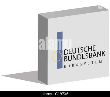 ISTANBUL, TURQUIE - août 06, 2015 : Deutsche Bundesbank logotype dans la forme 3d et placé sur fond blanc. La Deutsche Bundesb Illustration de Vecteur