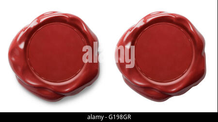 Sceau de cire rouge isolé Banque D'Images