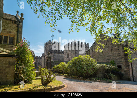 Hoghton Tower près de Preston dans le Lancashire, au nord ouest de l'Angleterre. Construite en 1109 la maison de la famille de Golbey où le roi Jacques 1 Banque D'Images