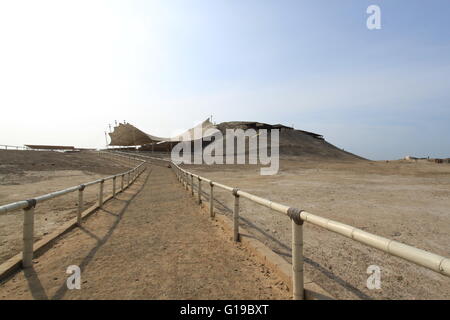 Le site archéologique de El Brujo, au nord de Trujillo, en province de La Libertad, au Pérou. Banque D'Images