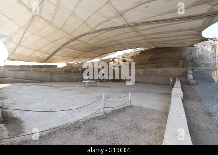 Le site archéologique de El Brujo, au nord de Trujillo, en province de La Libertad, au Pérou. Banque D'Images