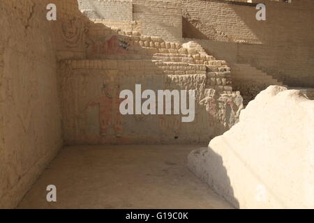 Le site archéologique de El Brujo, au nord de Trujillo, en province de La Libertad, au Pérou. Banque D'Images