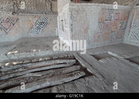 Le site archéologique de El Brujo, au nord de Trujillo, en province de La Libertad, au Pérou. Banque D'Images