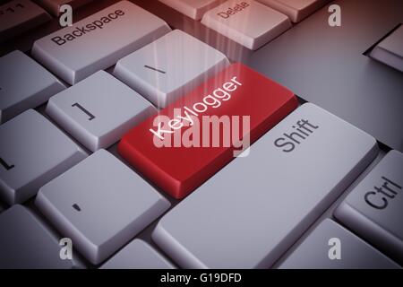 Rendu 3D clé Keylogger Banque D'Images