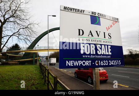 Propriété à vendre à Cardiff au Pays de Galles UK Signes Banque D'Images