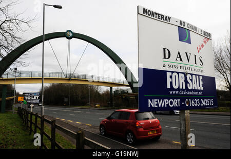 Propriété à vendre à Cardiff au Pays de Galles UK Signes Banque D'Images