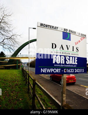 Propriété à vendre à Cardiff au Pays de Galles UK Signes Banque D'Images