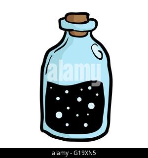 Bouteille Bleue avec liège Illustration de Vecteur