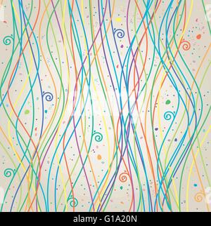 Vector floral background avec des lignes colorées Illustration de Vecteur