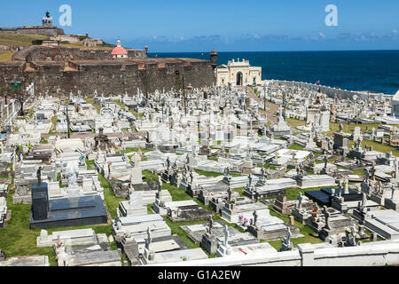 Santa María Magdalena de Pazzis cimetière dans le Vieux San Juan Puerto Rico. Banque D'Images