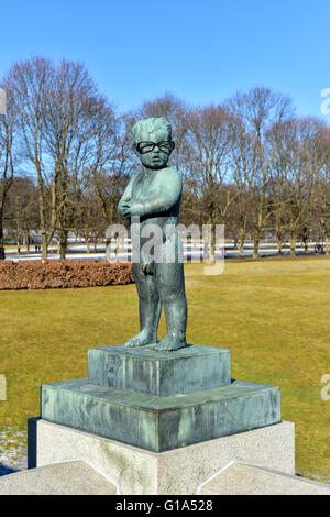 Sculpture au parc Vigeland à Oslo, en Norvège. Banque D'Images