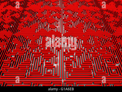 Contexte / labyrinthe 3D render of labyrinthe géant qui s'étend à l'horizon Banque D'Images