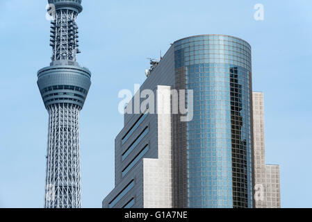 Skytree Tower et Sumida Ward Office Building, Tokyo, Japon Banque D'Images