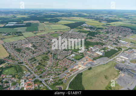 Une vue aérienne du centre villes de Harworth Bircotes et Banque D'Images