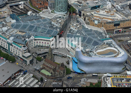 Une vue aérienne du centre commercial Bull Ring à Birmingham West Midlands Banque D'Images
