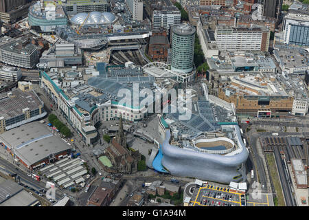 Une vue aérienne du centre commercial Bull Ring à Birmingham West Midlands Banque D'Images