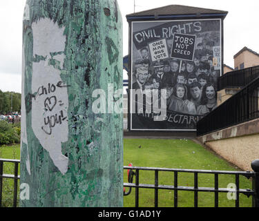 Civil Rights murale dans le quartier Bogside, Derry Londonderry. L'Irlande du Nord. UK. L'Europe Banque D'Images