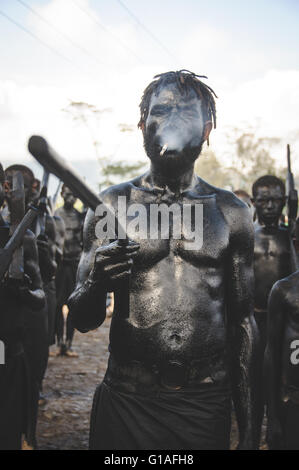 Le Groupe Marche Baiyer en Mt Hagen, Papouasie Nouvelle Guinée Banque D'Images