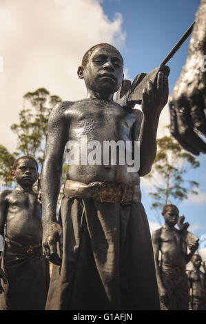 Le Groupe Marche Baiyer en Mt Hagen, Papouasie Nouvelle Guinée Banque D'Images