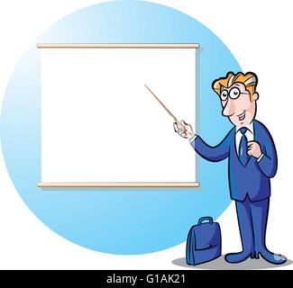Vector illustration of businessman giving presentation Illustration de Vecteur
