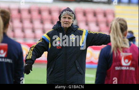 PIA SUNDHAGE football l'entraîneur de l'équipe nationale suédoise Banque D'Images