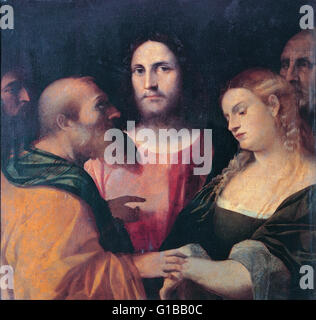 Palma il Vecchio - le Christ et la femme adultère - Musei Capitolini Roma Banque D'Images