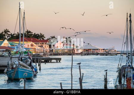 Le district de Belize, BELIZE, Belize City, le port Banque D'Images