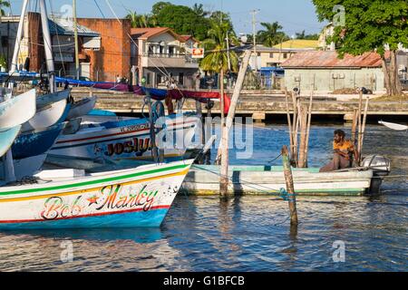 Le district de Belize, BELIZE, Belize City, le port Banque D'Images