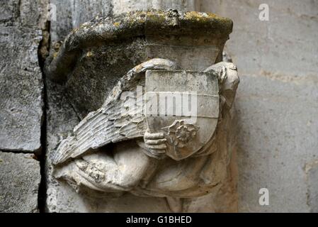 En France, la Haute Saône, GY, château du 11ème au 18ème siècle, tour octogonale, sculpture Banque D'Images