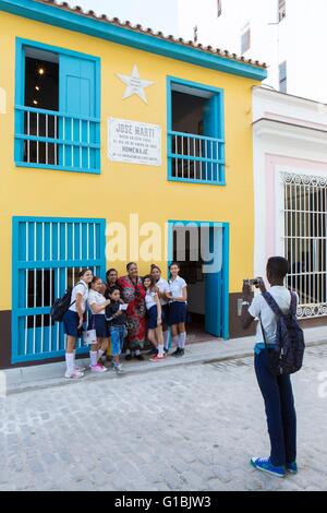 Cuba, Ciudad de la Habana Province, La Havane, La Habana Vieja ville inscrite au Patrimoine Mondial de l'UNESCO, berceau de Jose Marti maintenant un musée Banque D'Images