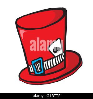 Mad Hatters hat avec ace of spades isolated on white Illustration de Vecteur