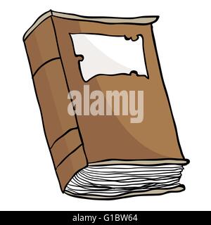 Cartoon illustration d'un vieux livre brun Illustration de Vecteur